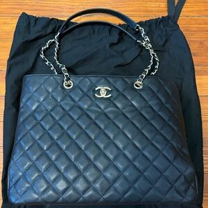 Authentic New with tags Chanel Classic Black Quilted Leather Bag Gold Hardware